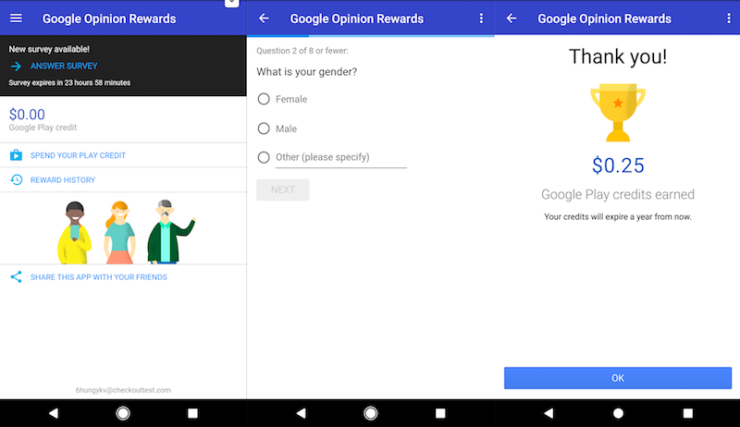 google opinion rewards