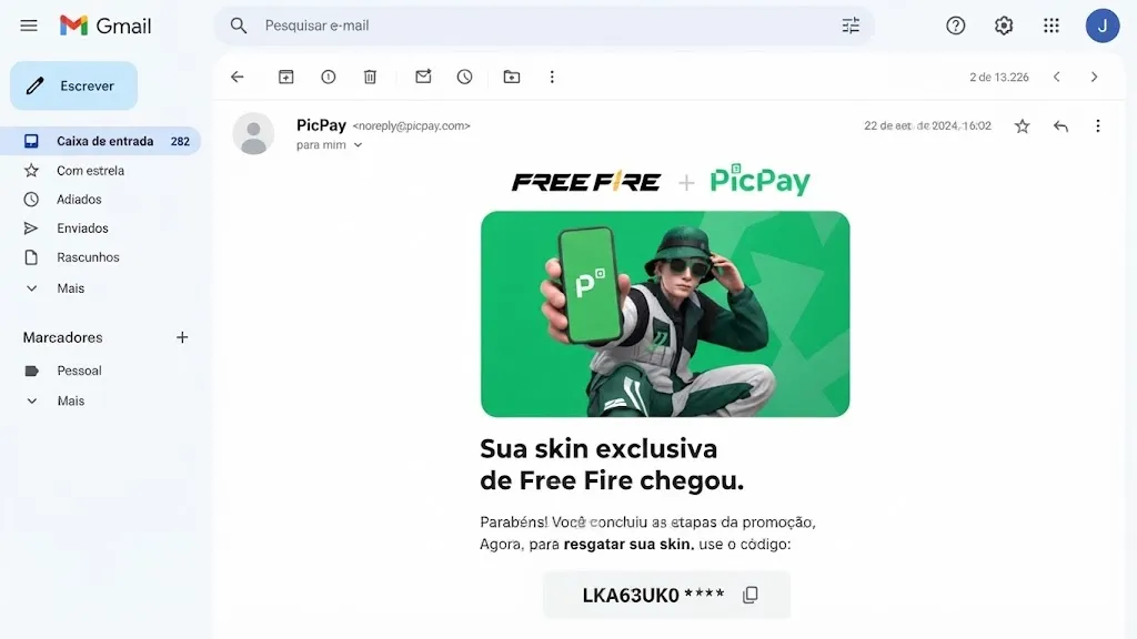Canjear la Skin de Free Fire en PicPay 2026